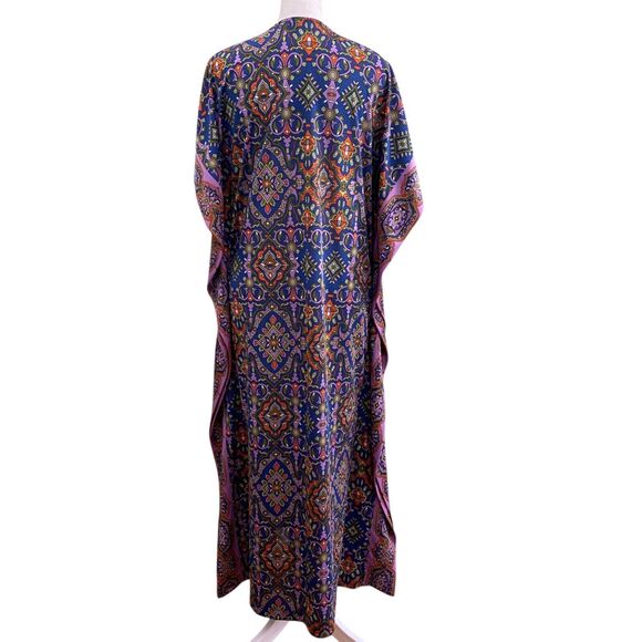 Joan Rivers Kaftan Mumu Maxi Dress Womens Petite XS Oversized Mrs Roper Boho - Picture 2 of 11